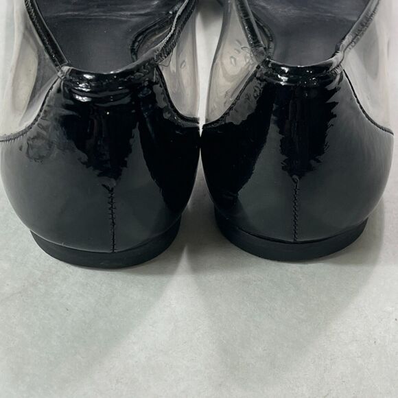 Tory Burch Ballet 6 1/2 M Flat Black & Clear PVC Vintage NO SIZE VISIBLE READ - Picture 5 of 9
